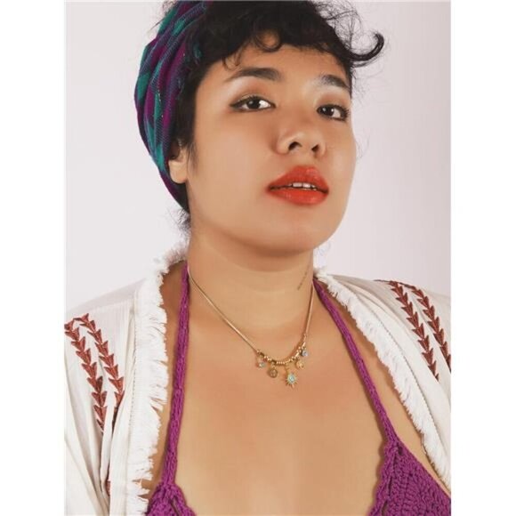 Bohemian Sun & Tree of Life Turquoise Charm Necklace and Bracelet Set - Picture 3 of 7